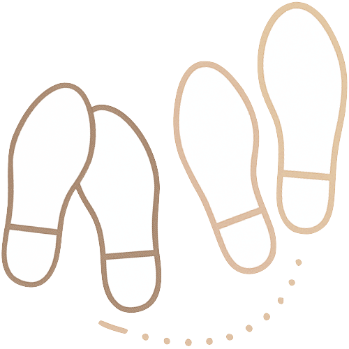 Steps On Toes logo image only transparent background w white shoes