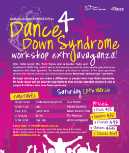 poster for Down Syndrome dance