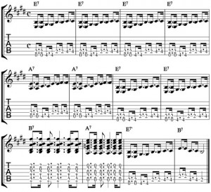 a complex musican score